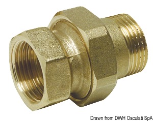 Straight 3-piece connector 1"1/2