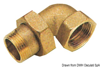 90° 3-piece elbow 3/8"