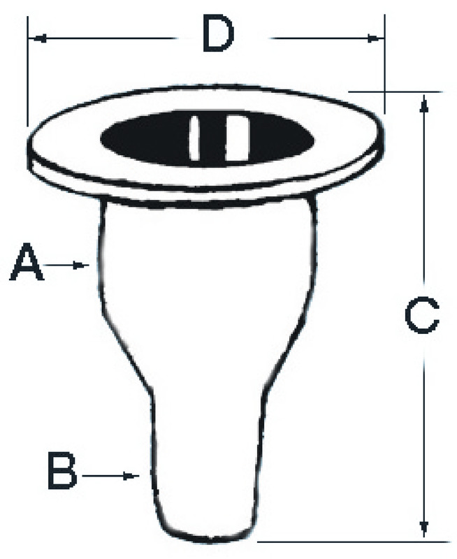 Seacock white plastic w/hose adaptor 2"