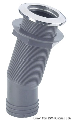 Seacock polished SS head 15° 50 mm x 2"1/4 valve