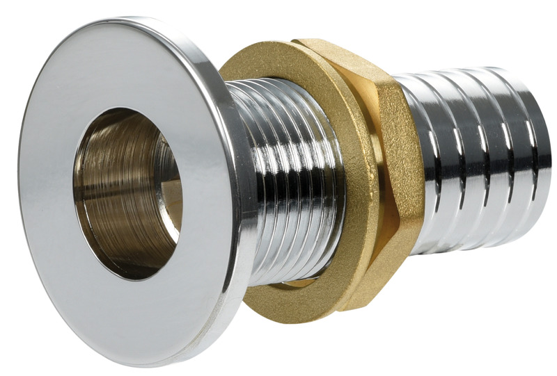 Thru hull flush mount chromed brass 1"1/4 x 38 mm