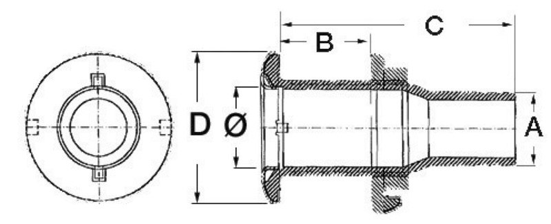 Skin fitting AISI 316 1" x 30 mm