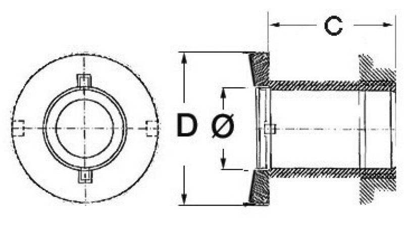 Flush skin fitting AISI 316 mirror polished 3/4"