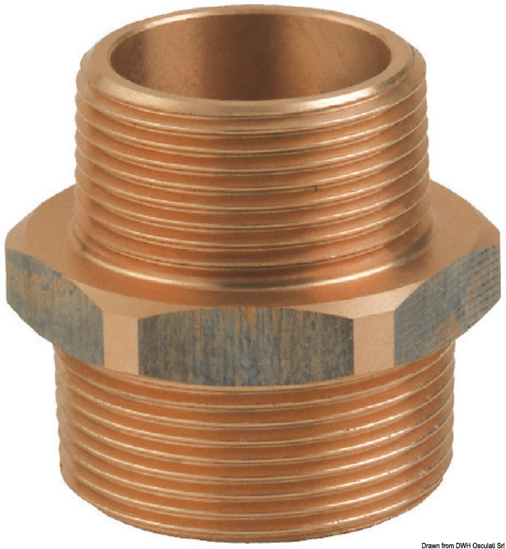 GUIDI bronze M-M double nipple 1"1/2 x 1"1/4