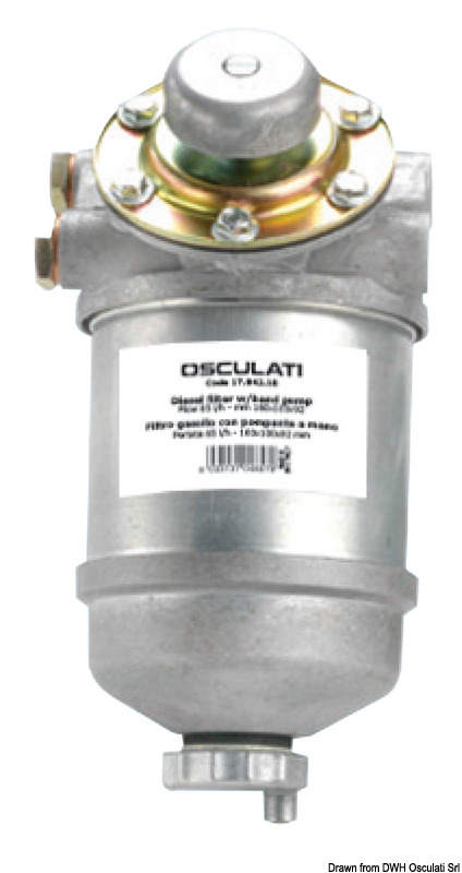 Diesel filter w/hand pump