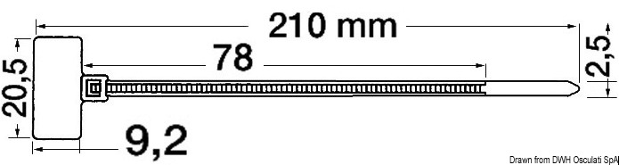 Nylon strap w/over-writable pad 2.5 mm x 110 mm