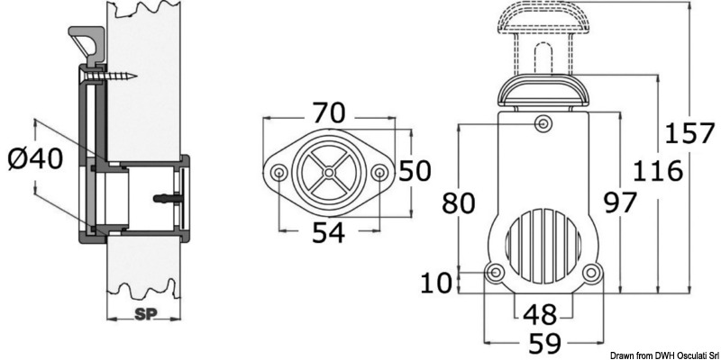 Drain plug w/valve 16/63 mm