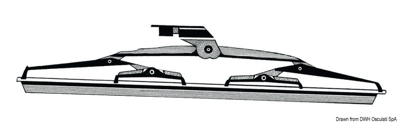 SS windshield blade w. silicone flap 457 mm