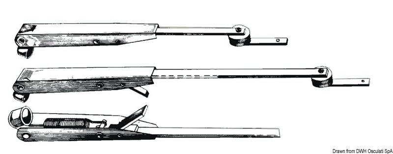 SS adjustable telescopic wiper arm 455/615 mm