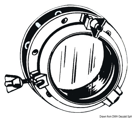 Circular opening black nylon portlight 220 mm