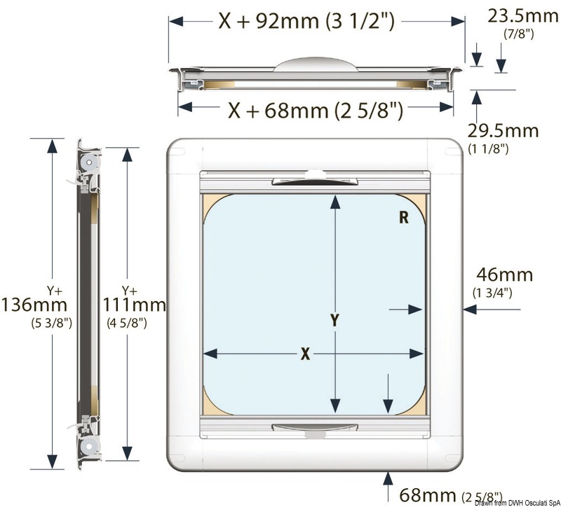 Oceanair roller blind and flyscreen for Lewmar 40