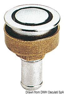 Fuel vent chromed brass straight 16 mm