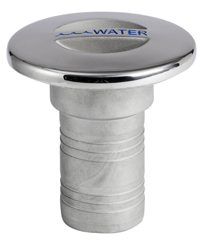 WATER deck plug cast mirror polished AISI316 38 mm