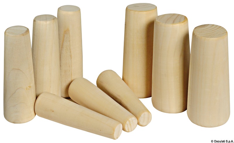 Series of 10 emergency wooden plugs 8 to 38 mm