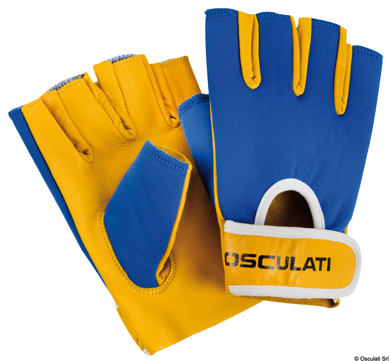 Sailing leather gloves short fingers M