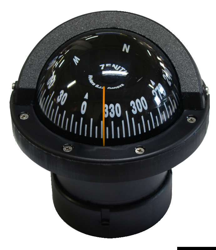 RIVIERA Zenith SLIM 3" black compass, black flat rose