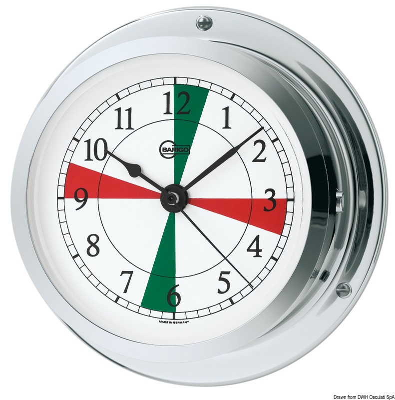 Barigo Star quartz clock w/ radiosectors chr.brass
