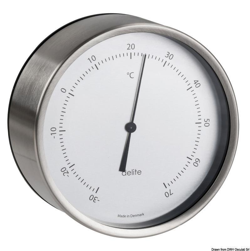 Clausen satin SS thermometer, wall mounting