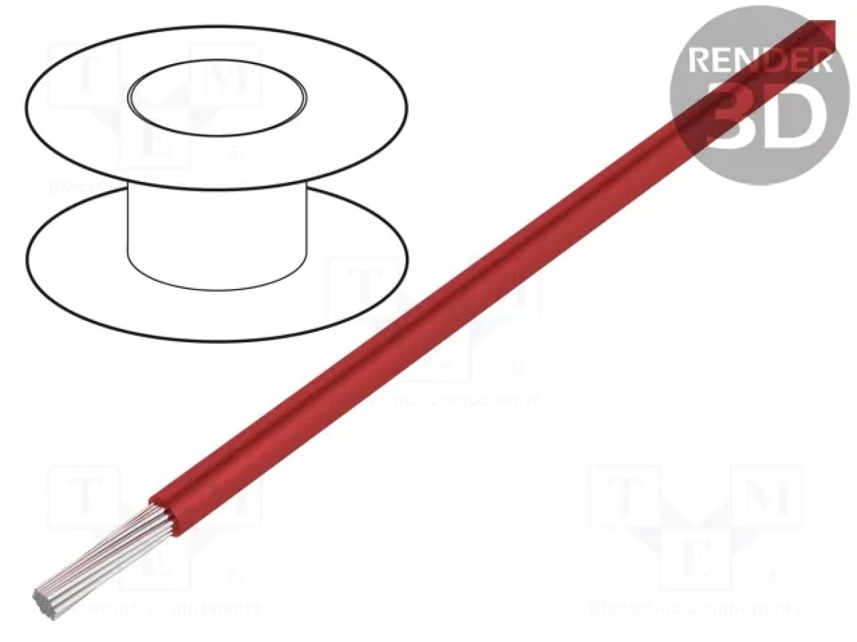 Wire 16AWG PVC - Red - Tinned Alpha wire USA