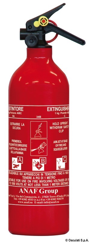 Powder extinguisher 1kg 5A 34B C without manometer
