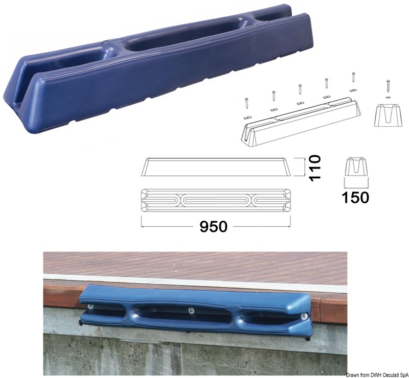 Marina and pile fender 950 mm blue