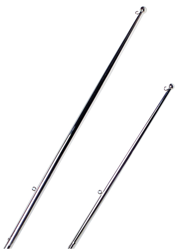 Mirror polished SS flagstaff w/ end ball 750 mm