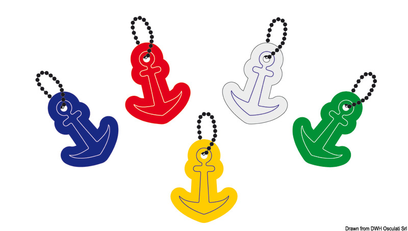 Softfoam keyring Anchor green