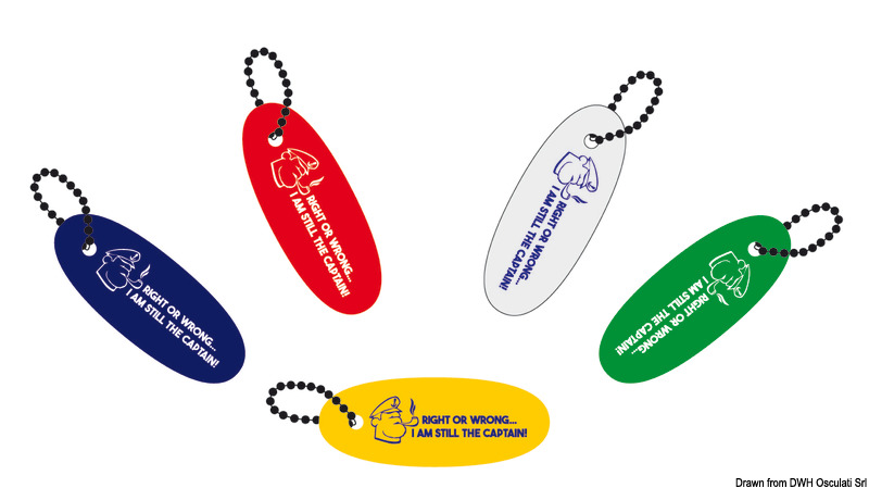 Soft rubber floating keyring blue