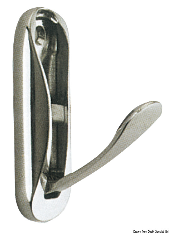 Foldaway coat hook chromed brass 75x25 mm
