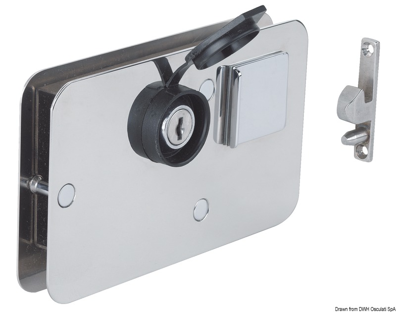 Lock made of chromed brass 134 x 80 mm