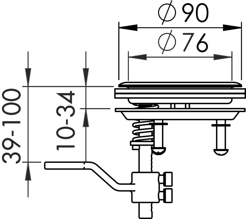 Flush latch AISI316 with lock Ø90 mm