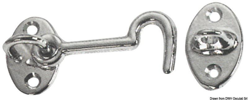 Chromed brass doorstop hook 60 mm