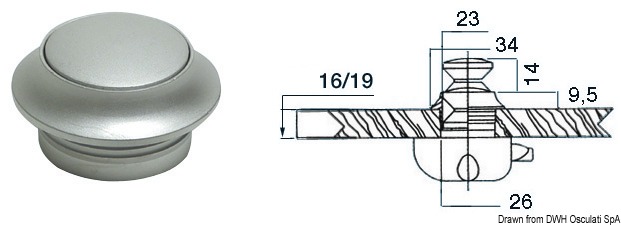Pearl chromed brass knob 19 mm