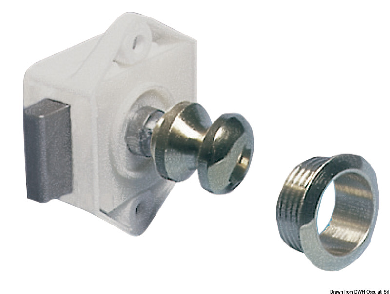 Mini push-lock chromed brass 16 mm