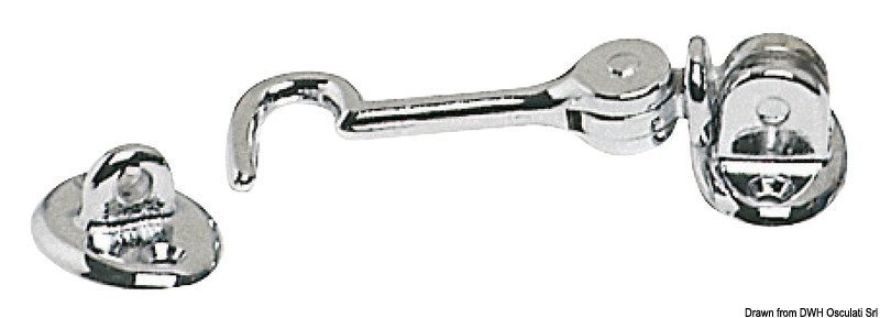 Chromed brass door stopper hook 80 mm