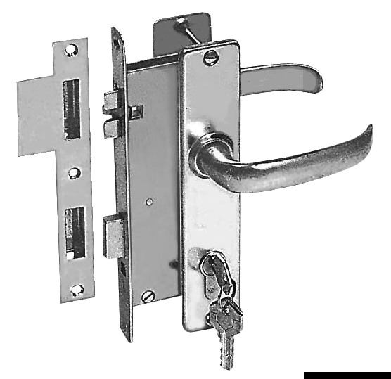 Satin finish chromed brass lock right