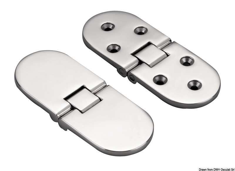 Microcast hinge w/studs 80 x 30 mm