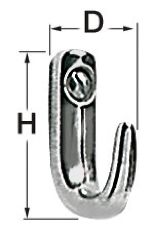 Polished SS hook 29x32 mm
