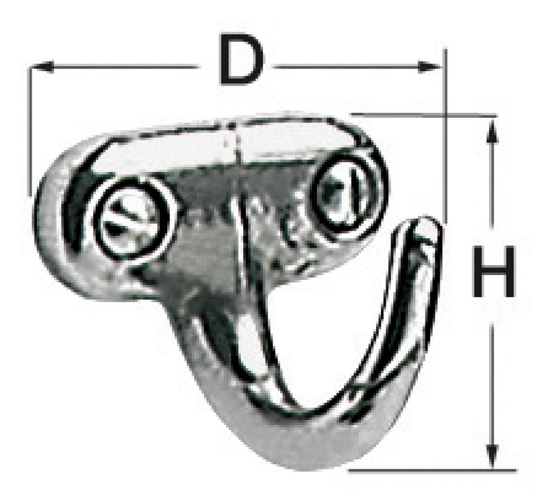 Polished SS hook 25x25 mm