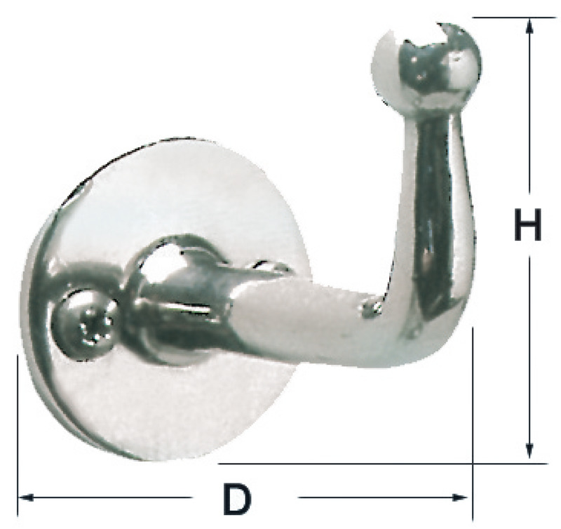 Polished SS hook 47x27 mm