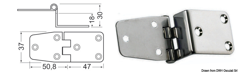 Overhang hinge 97.8x37 mm