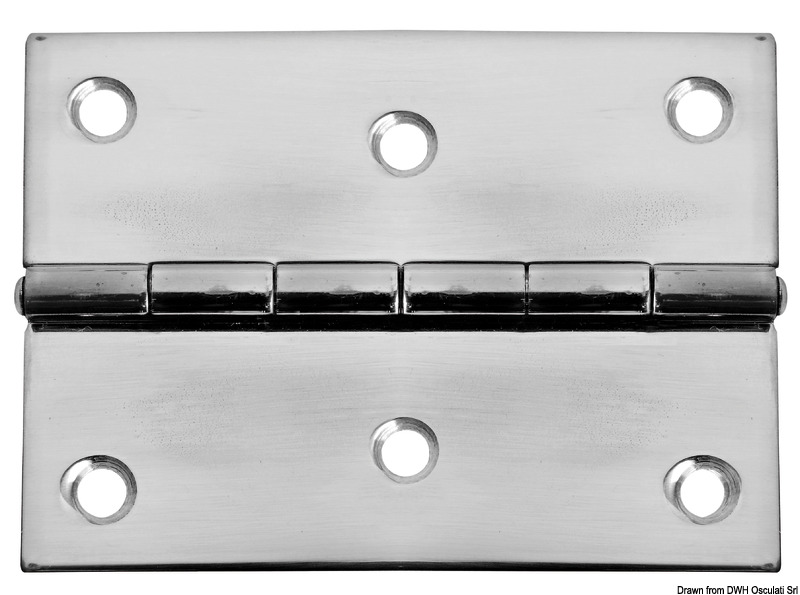 Hinge mirror polished SS 75x75 mm