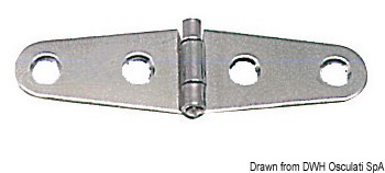 Hinge mirror polished SS 101x27 mm