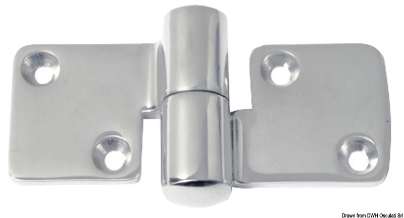 Hinge mirror polished AISI316 100x50 mm right