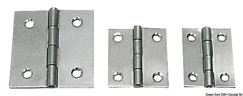 Polished SS hinge 40x40 mm