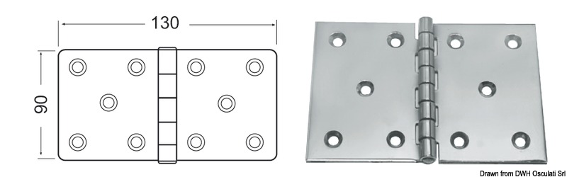 SS hinge 130x90 mm