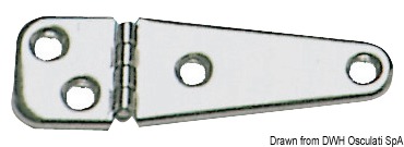 Mirror polished SS hinge 103x32 mm