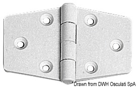 Reinforced nylon hinge, white 65x40 mm