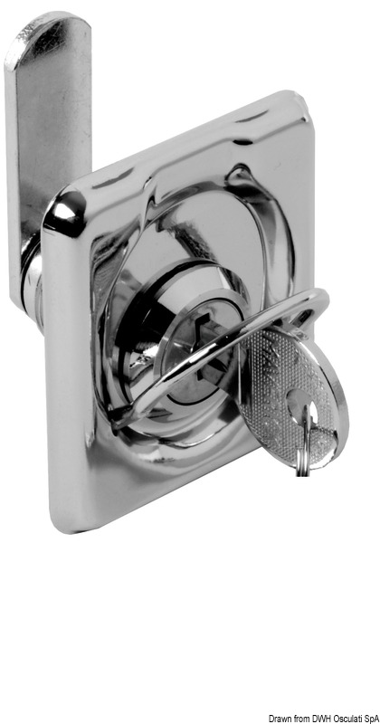 SS swivelling lock w/stop lock 50x55 mm