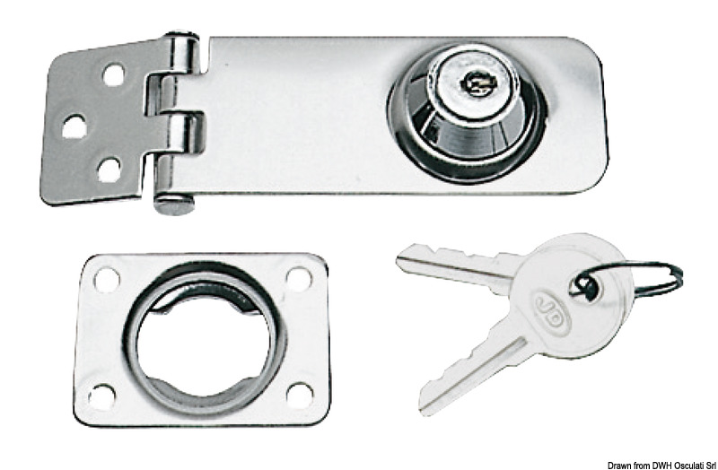 Locking hasp w/key 80x30 mm